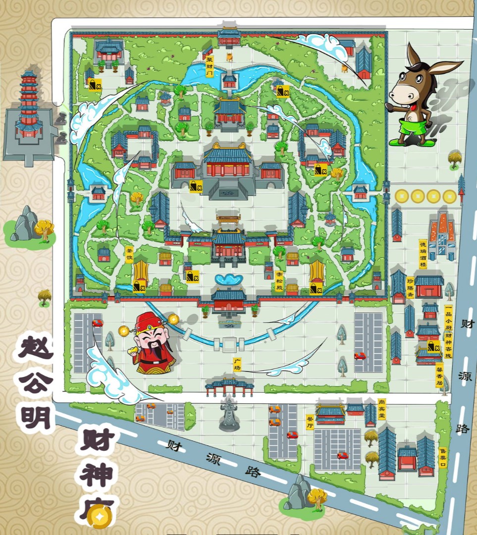 灵璧寺庙类手绘地图